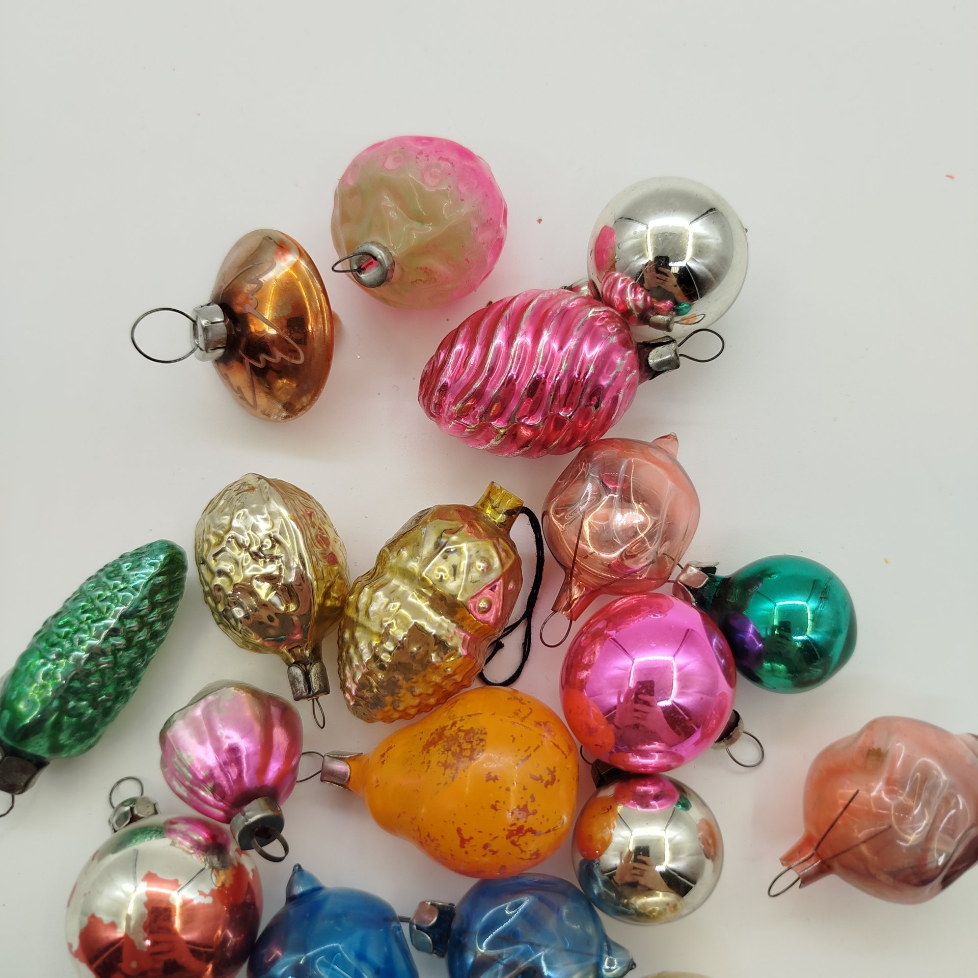 Набор ёлочных игрушек "Малютка", стекло, металл, СССР, 1960-1980 гг.