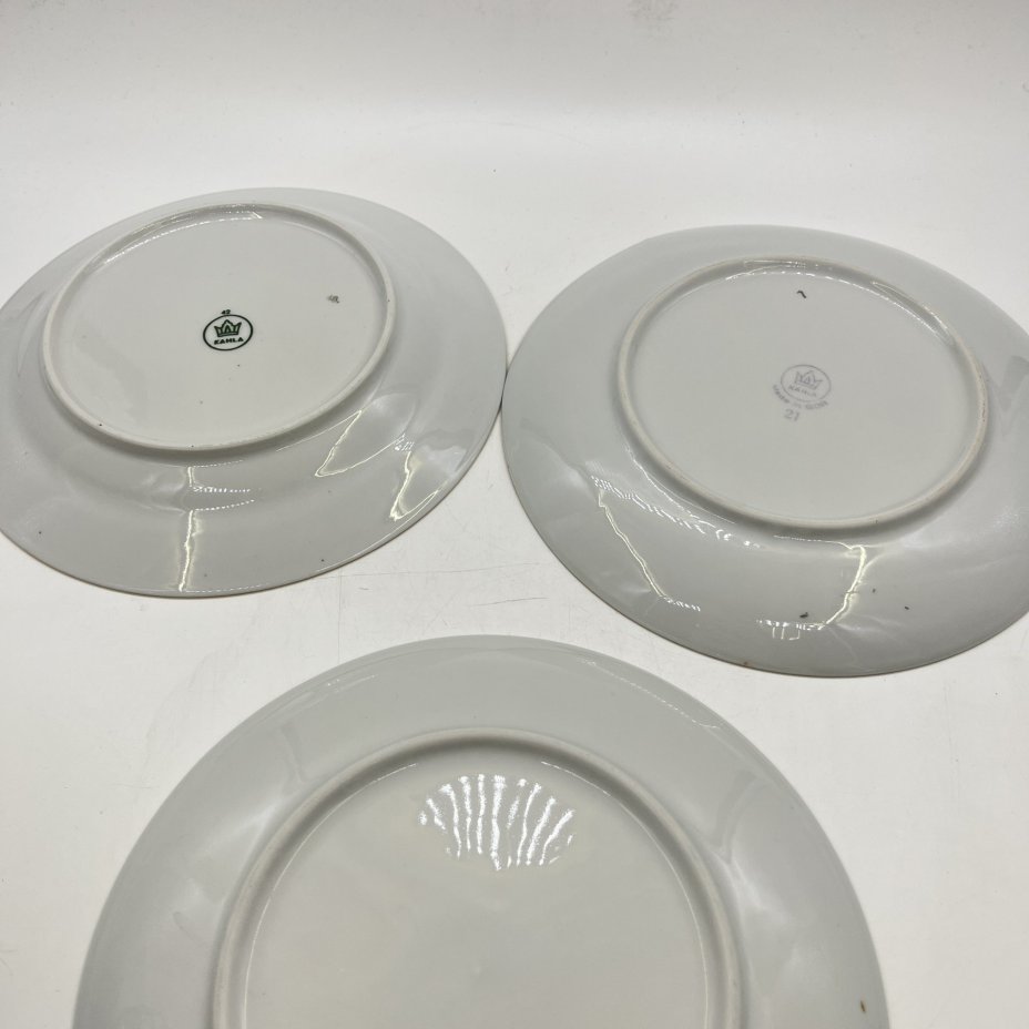 Набор из 3 десертных тарелок из сервиза "Мадонна", фарфор, деколь, люстр, золочение, Kahla, ГДР, 1960-1980 гг.