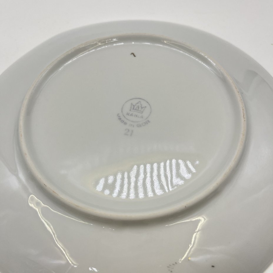 Набор из 3 десертных тарелок из сервиза "Мадонна", фарфор, деколь, люстр, золочение, Kahla, ГДР, 1960-1980 гг.