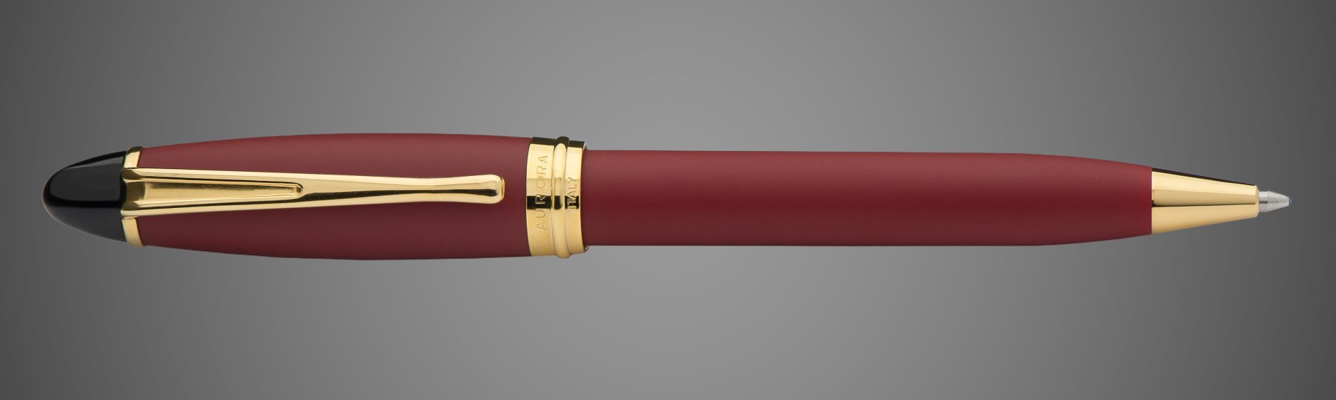 Шариковая ручка Aurora Ipsilon satin Bordeaux GT, в подарочной коробке, Металлы: золото, смола