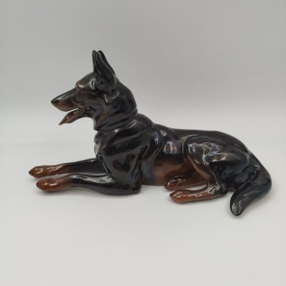 Статуэтка "Лежащая овчарка", фарфор, аэрография, Германия, 1950-1970 гг.