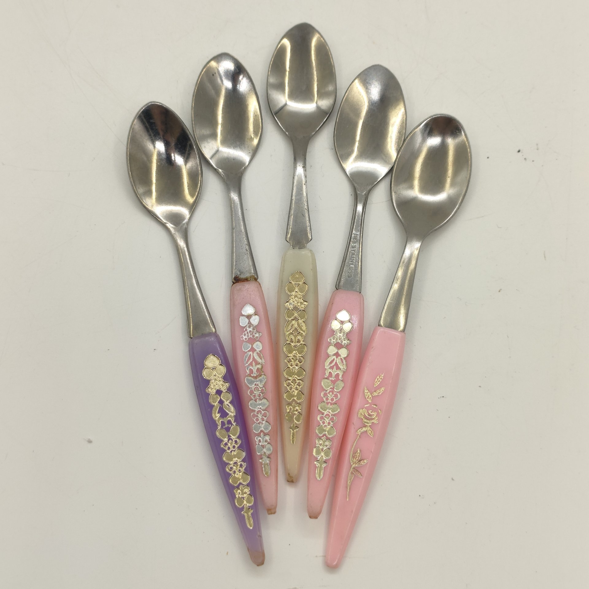 Набор ложек для десерта на 5 персон с цветочным декором (в подборе)