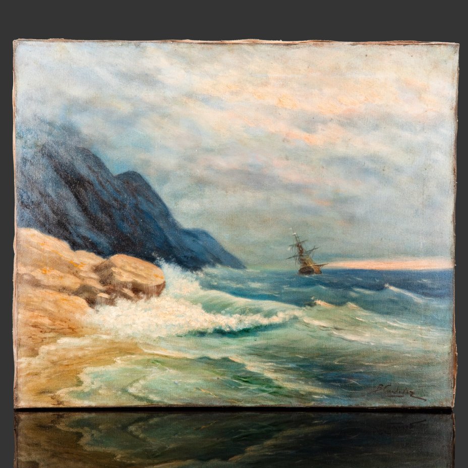 Картина "Морской пейзаж", холст, масло, дерево, СССР, 1970-1990 гг.