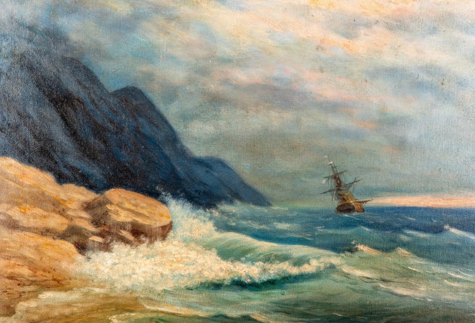 Картина "Морской пейзаж", холст, масло, дерево, СССР, 1970-1990 гг.