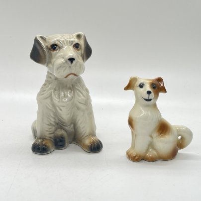 Набор из 2 статуэток собак в подборе, фарфор, роспись, Западная Европа, 1980-2000 гг.
