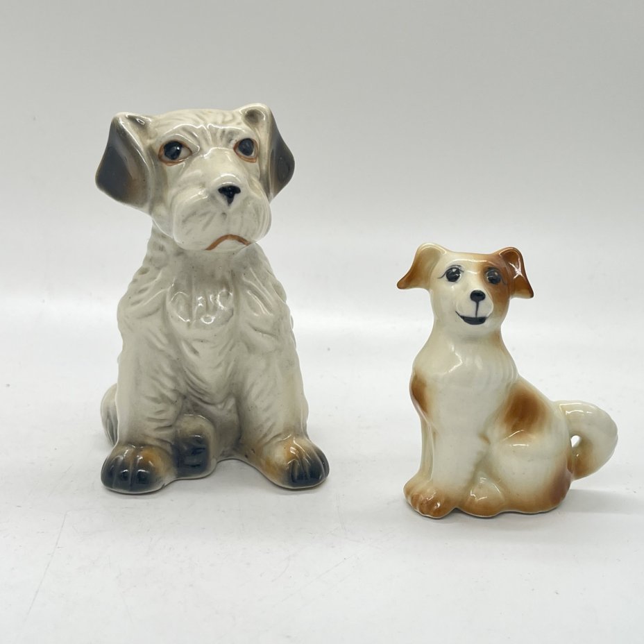 Набор из 2 статуэток собак в подборе, фарфор, роспись, Западная Европа, 1980-2000 гг.