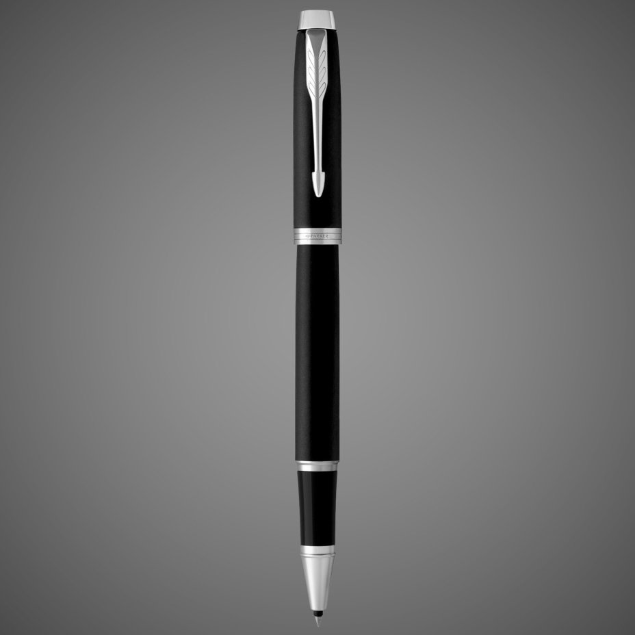 Ручка-роллер Parker IM Mat Black CT,стержень: F, цвет чернил: black, в подарочной упаковке., Лаки и смолы: лак, латунь, пластик, хром