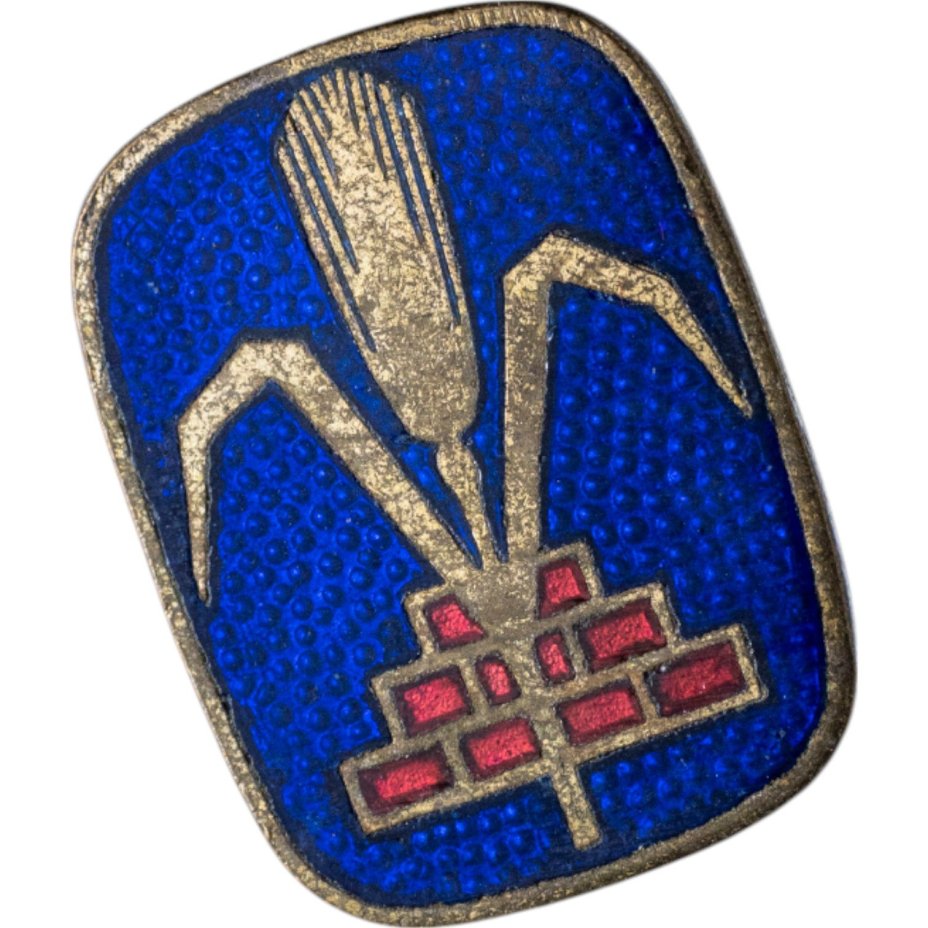 Нагрудный знак отличия "За хороший поступок" Союза свободной Германской молодежи (комсомол) , латунь, эмаль, булавка. ГДР, 1950-1960 гг.