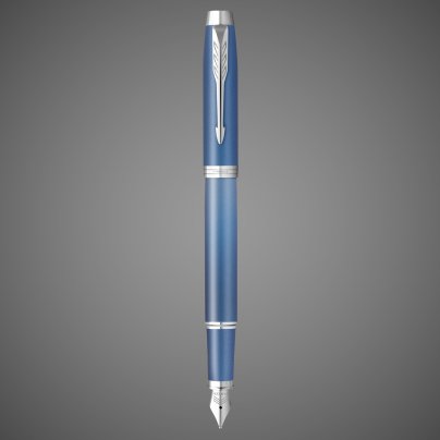 Ручка перьевая Parker "IM Writing Rituals Peaceful Blue CT" синяя, 0,8мм, подарочная упаковка, Лаки и смолы: лак, латунь