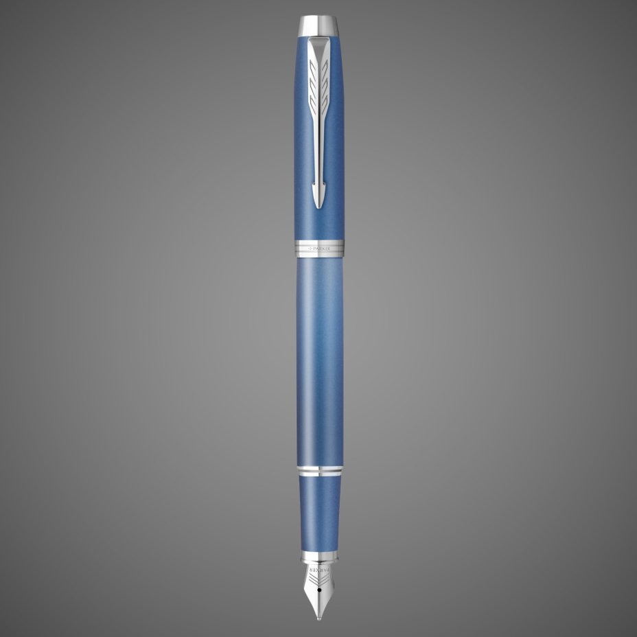 Ручка перьевая Parker "IM Writing Rituals Peaceful Blue CT" синяя, 0,8мм, подарочная упаковка, Лаки и смолы: лак, латунь