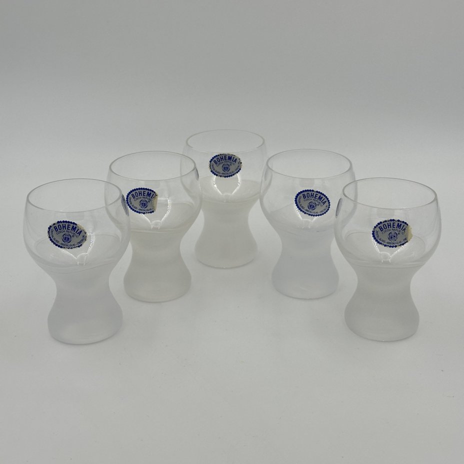 Набор стопок на 5 персон, украшенный эффектом "морозного стекла", Bohemia Crystal (Bohemia Glass)
