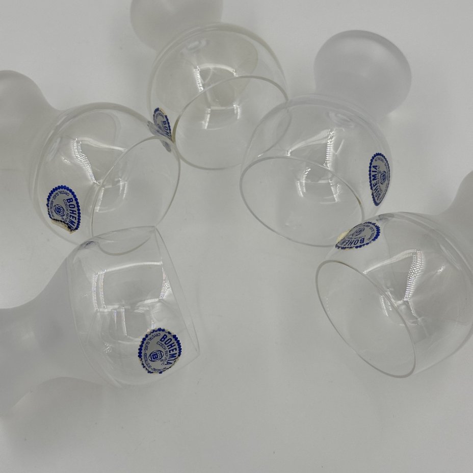 Набор стопок на 5 персон, украшенный эффектом "морозного стекла", Bohemia Crystal (Bohemia Glass)