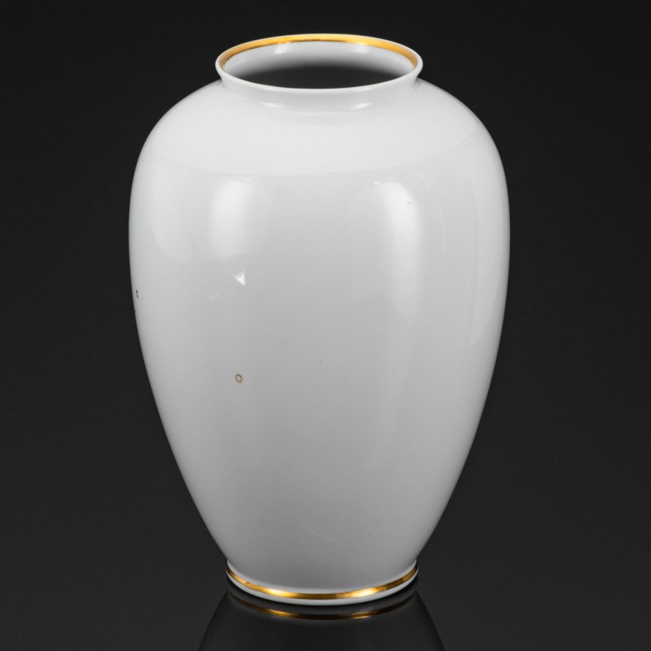 Ваза с изображением рыб, фарфор, крытье, роспись, золочение, Schaubach-Kunst, Wallendorf, Германия, 1953-1962 гг.