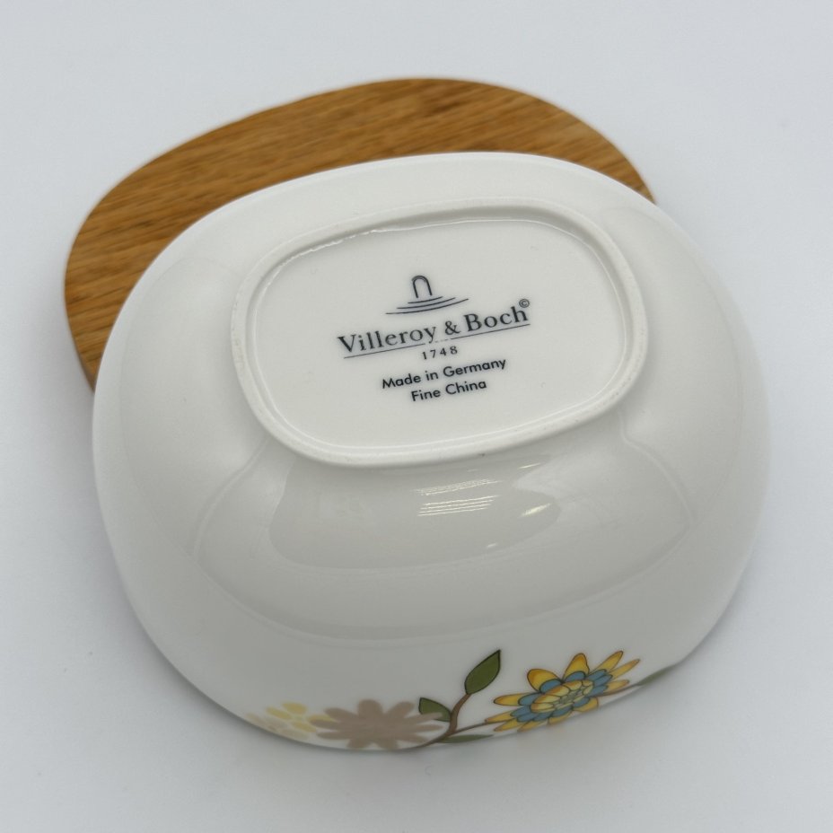 Сахарница с деревянной крышкой и цветочным декором, серия Helianthos, Villeroy & Boch