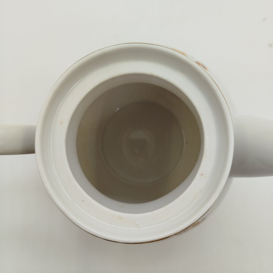 Чайник с растительным декором, фарфор, деколь, золочение, Дмитровский фарфоровый завод (ДФЗ Вербилки), СССР, 1965-1991 гг.