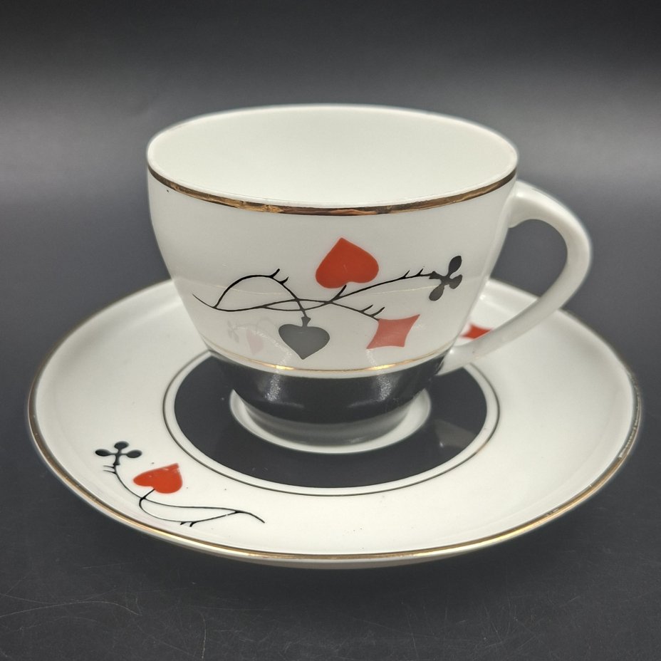 Пара чайно-кофейная с изображением карточных мастей, Cmielow