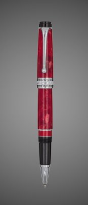 Ручка-роллер Aurora Optima Auroloide Rossa CT, в подарочной коробке, Лаки и смолы: смола, хром