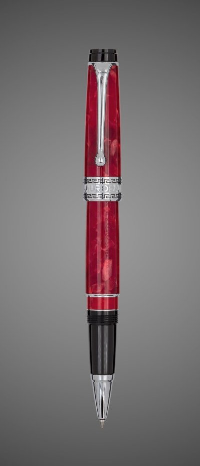 Ручка-роллер Aurora Optima Auroloide Rossa CT, в подарочной коробке, Лаки и смолы: смола, хром