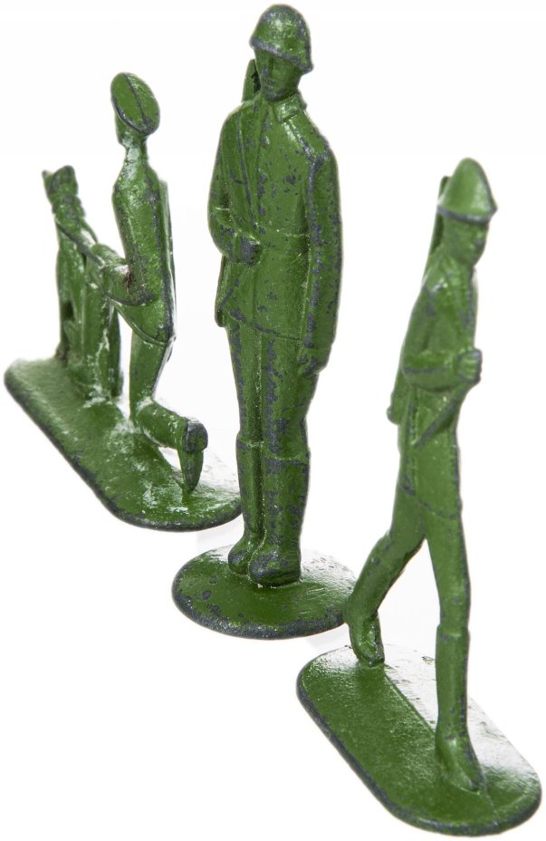 Набор оловянных солдат (7 штук) в подборе, олово, краска, СССР, 1970-1990 гг.