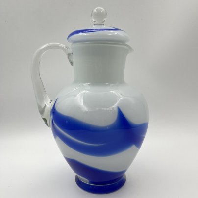 Кувшин "Татьянка" с крышкой, автор Б.А. Смирнов, стекло, молочное стекло, Ленинградский завод художественного стекла (ЛЗХС), СССР, 1960-1980 гг.