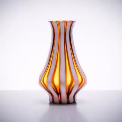 Ваза с фигурным туловом для цветов, стекло, СССР, 1970-1990 гг.