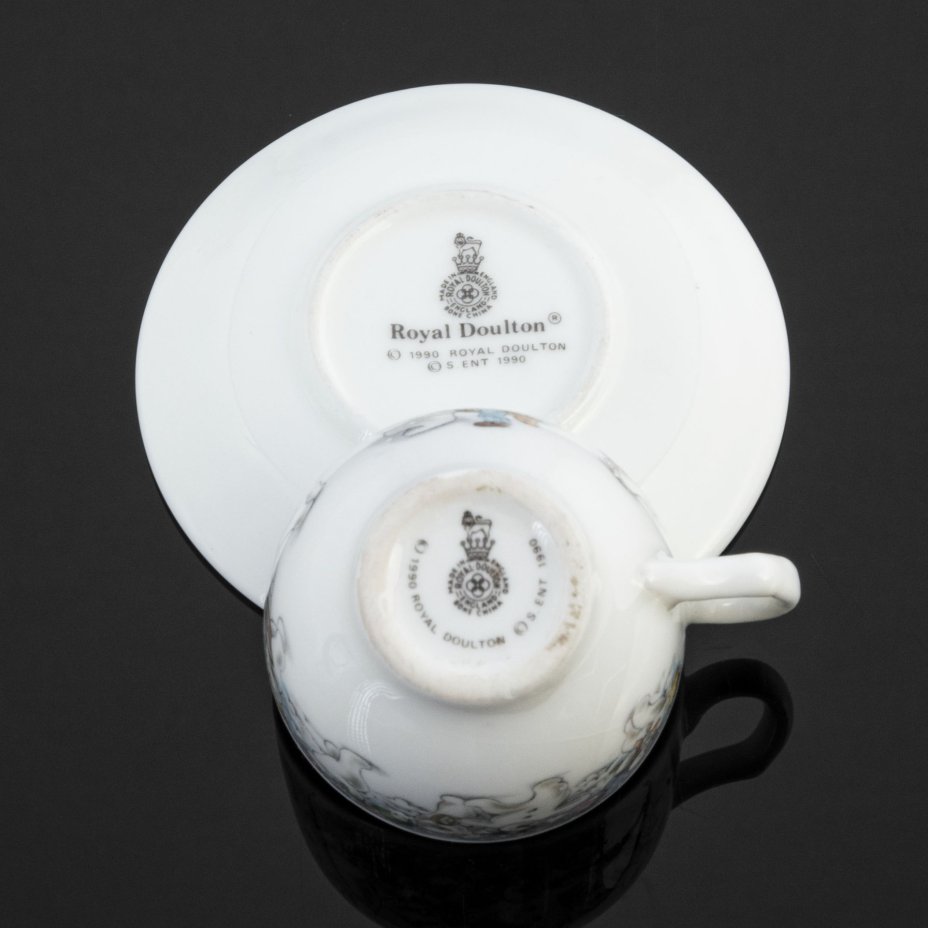 Кофейная пара (под ристретто) с новгодним орнаментом, Royal Doulton