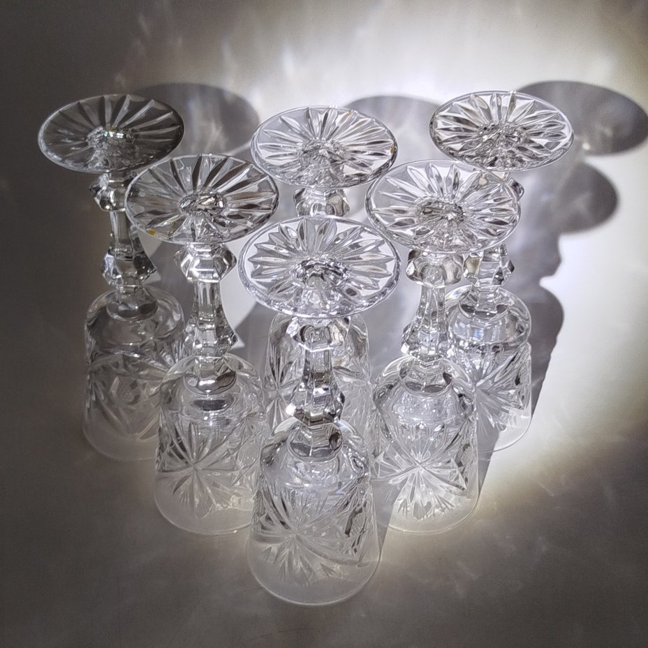 Набор из 6-ти бокалов/фужеров с резным декором