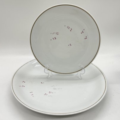 Набор сервировочный из тарелки и блюда с растительным декором, фарфор, деколь, золочение, Volkstedt Beyer & Bock, ГДР, 1960-1980 гг.