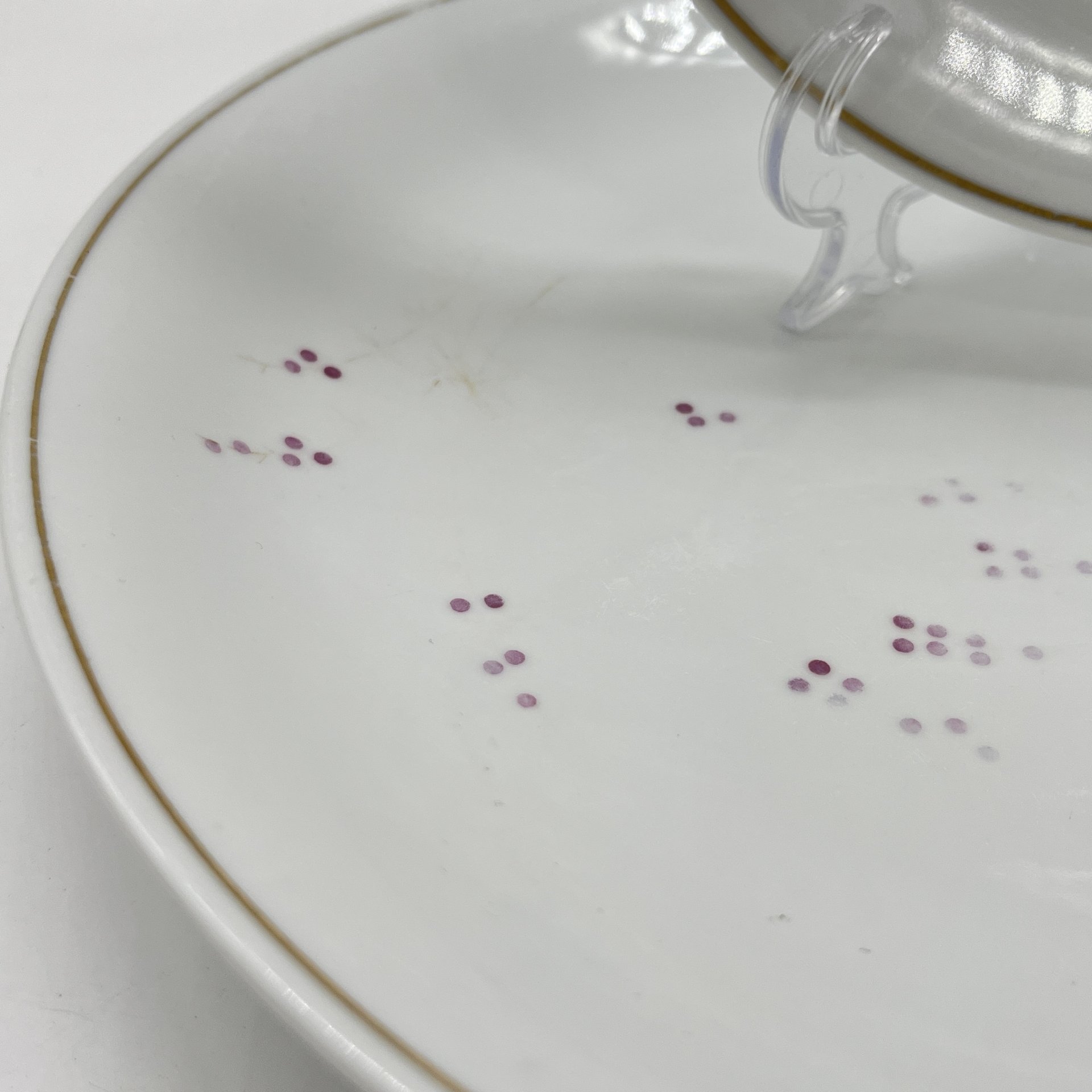 Набор сервировочный из тарелки и блюда с растительным декором, фарфор, деколь, золочение, Volkstedt Beyer & Bock, ГДР, 1960-1980 гг.