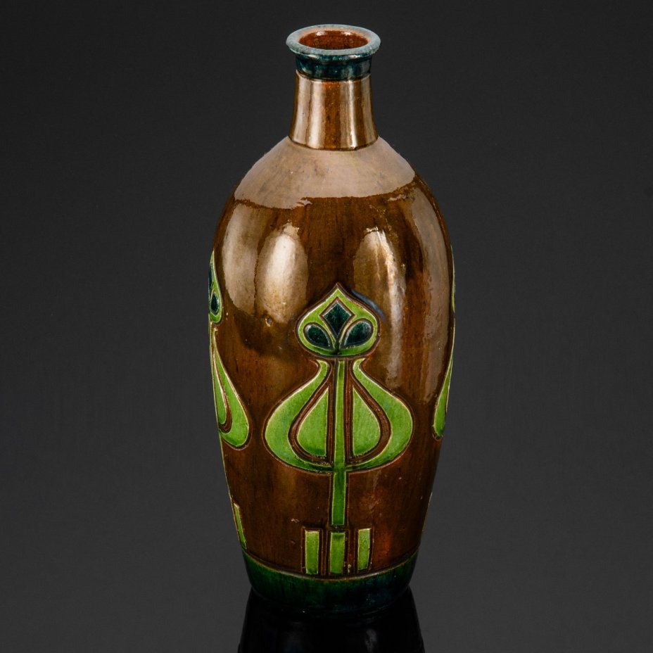 Ваза интерьерная в стиле Art Deco, Faiencerie Thulin, керамика, поливы, Бельгия, 1930-1950 гг.