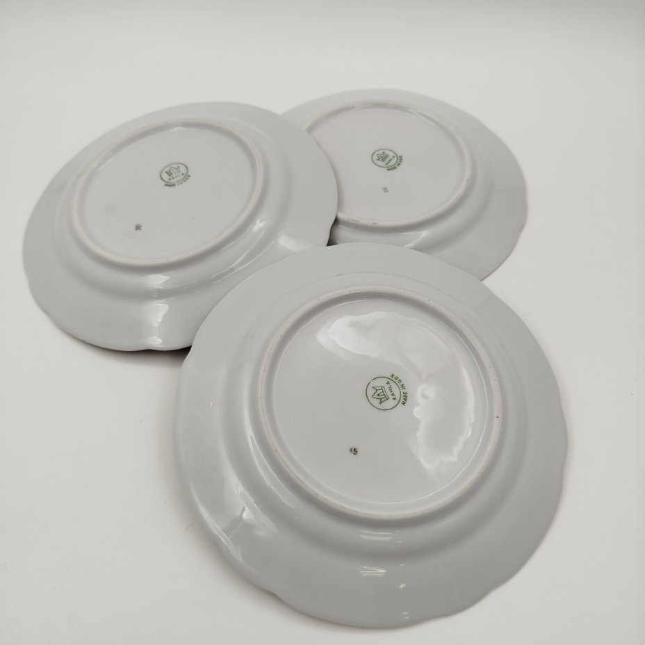 Набор из 6-ти десертных тарелок "Мадонна", фарфор, деколь, люстр, золочение, Kahla, ГДР, 1968-1987 гг.