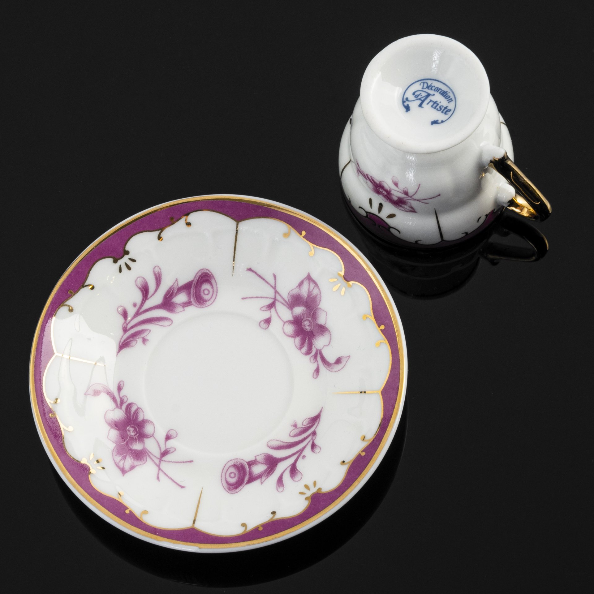 Миниатюра чайная пара, мануфактура "Decoration d'Artiste"