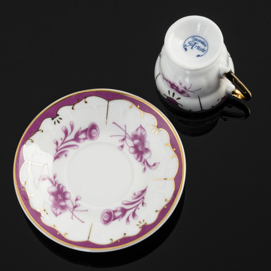 Миниатюра чайная пара, мануфактура "Decoration d'Artiste"