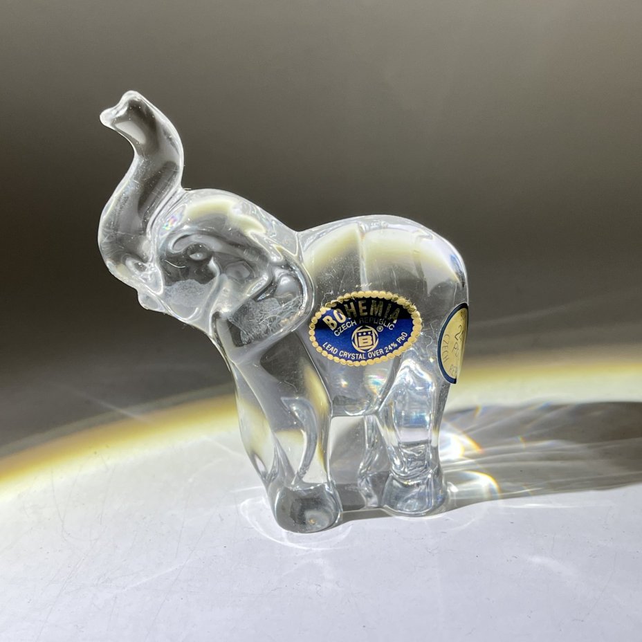 Настольная статуэтка "Слоник", хрусталь, Bohemia Crystal (Bohemia Glass), Чехия, 1990-2000 гг., Bohemia Crystal (Bohemia Glass)