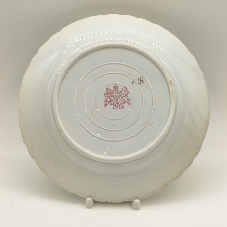 Тарелка обеденная с цветочным декором,  Leopold Czamanski & Co, Wloclawek N.W.F.F. (Новая Влоцлавская Фабрика Фаянса Леопольда Чаманского)