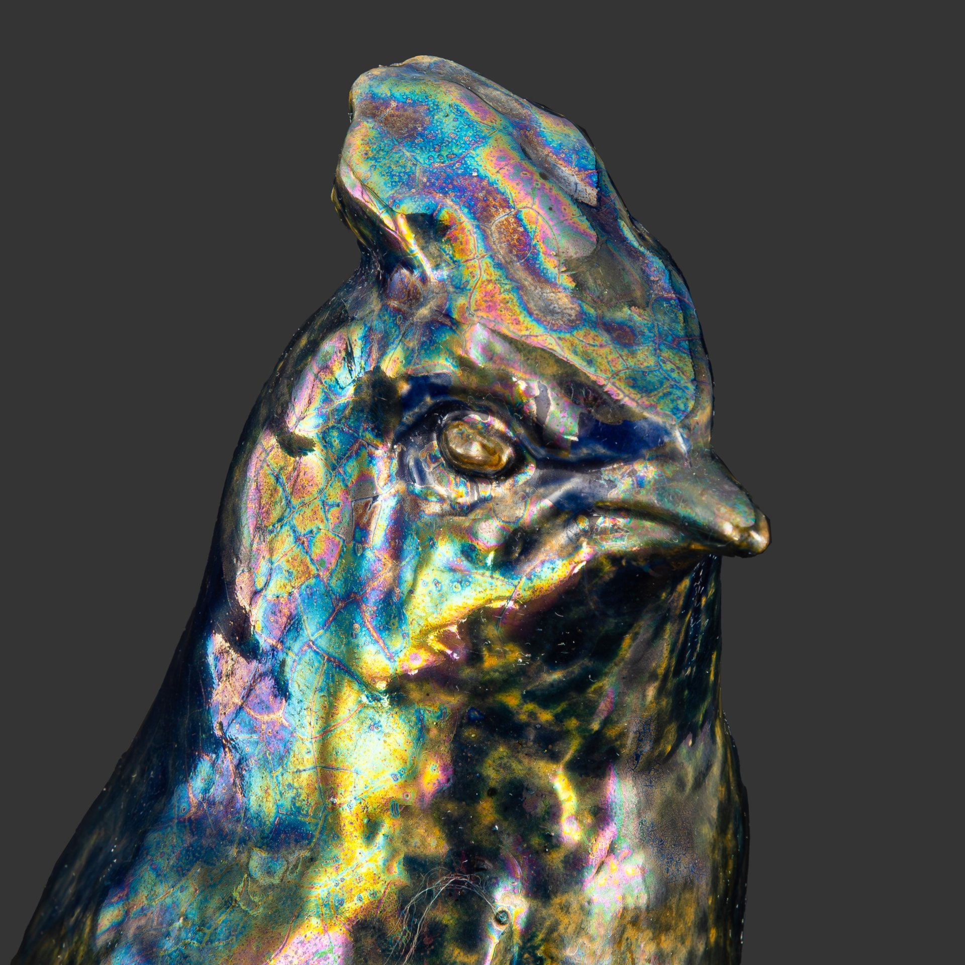 Статуэтка "Птица. Свиристель", автор - Сергей Борисович Мольков, керамика, поливы, Российская Федерация, 2000-2010 гг.