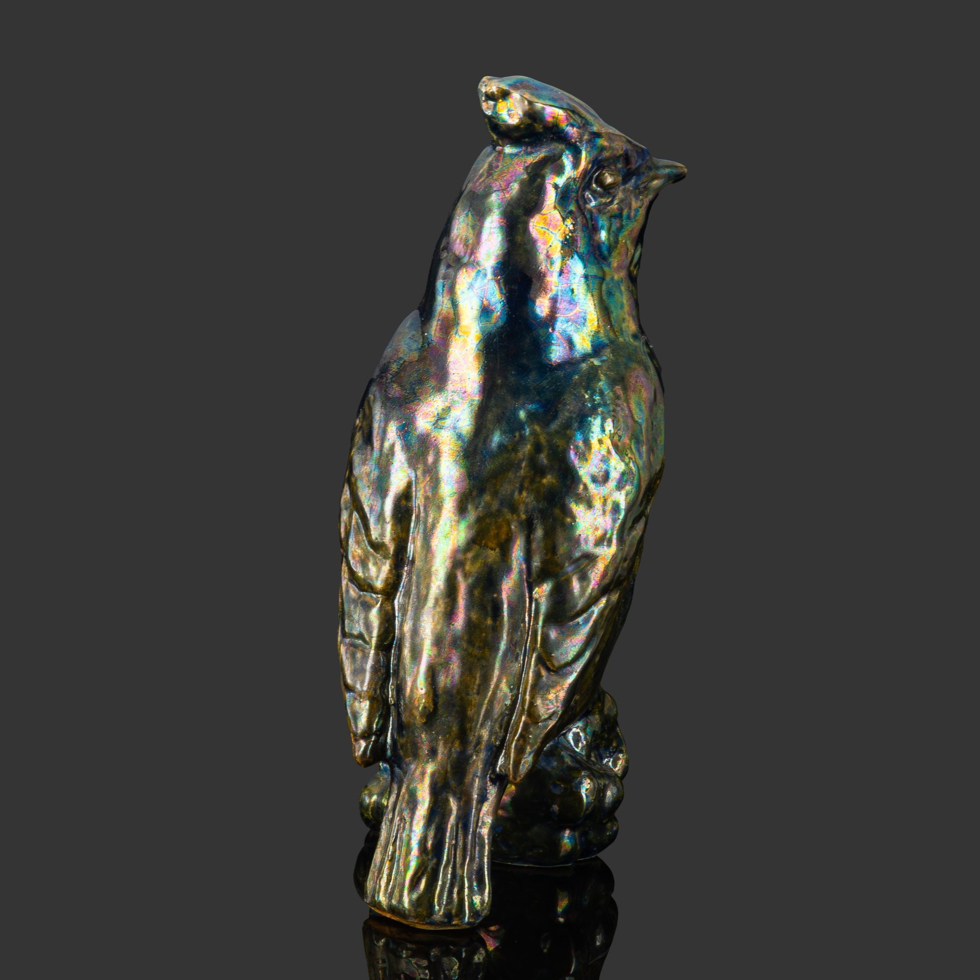 Статуэтка "Птица. Свиристель", автор - Сергей Борисович Мольков, керамика, поливы, Российская Федерация, 2000-2010 гг.