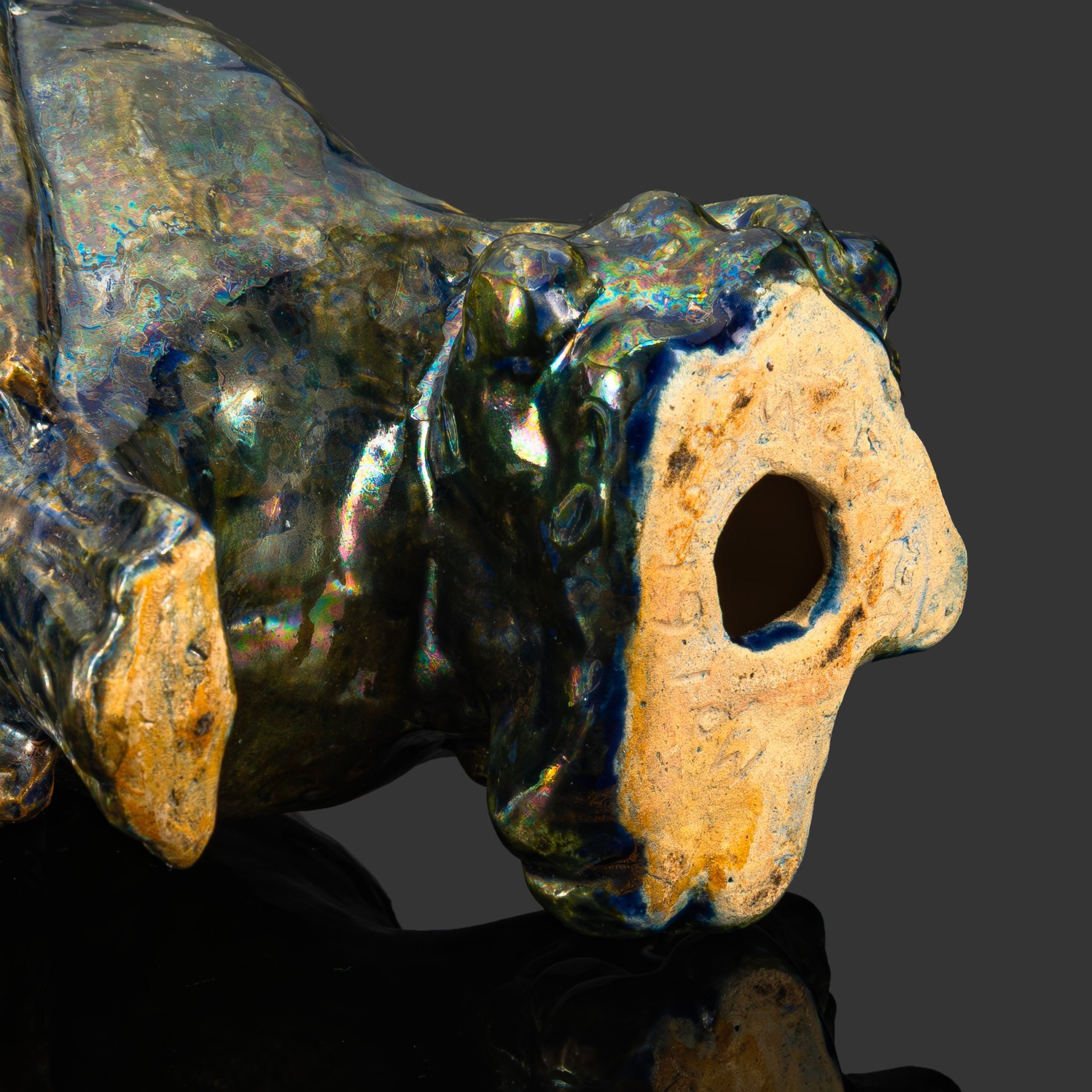 Статуэтка "Птица. Свиристель", автор - Сергей Борисович Мольков, керамика, поливы, Российская Федерация, 2000-2010 гг.