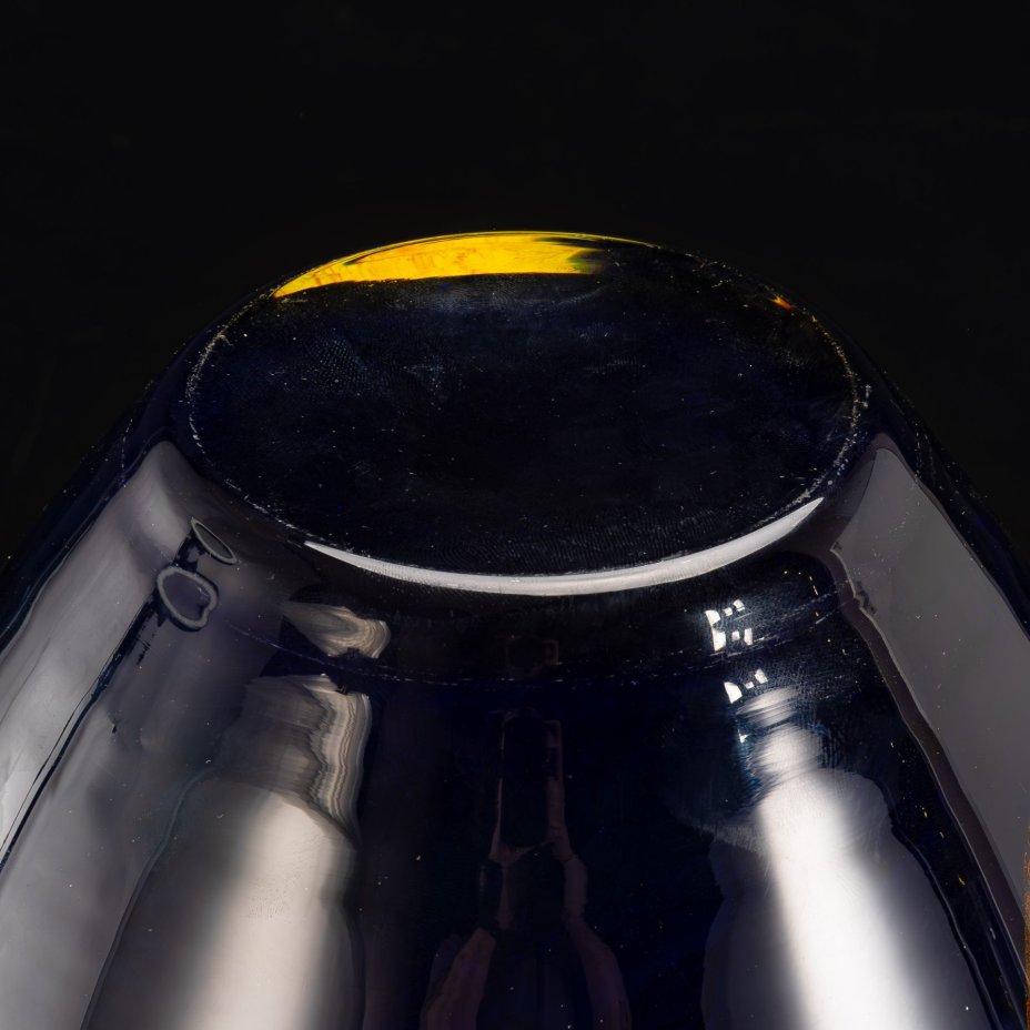 Декоративная ваза (крупная) с оригинальным черно-желтым декором, Makora Krosno