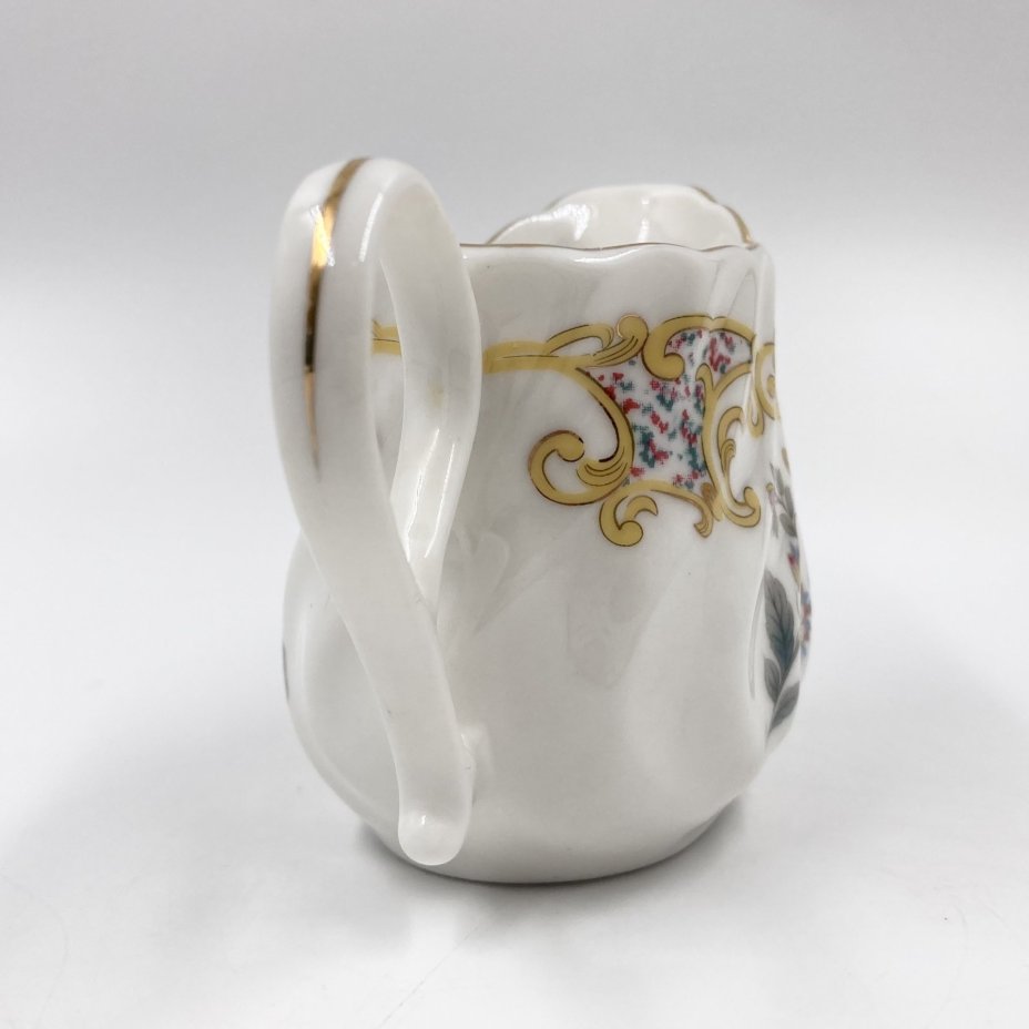 Молочник/сливочник с цветочным декором,  Bone China, фарфор, деколь, золочение, Китай, Китай