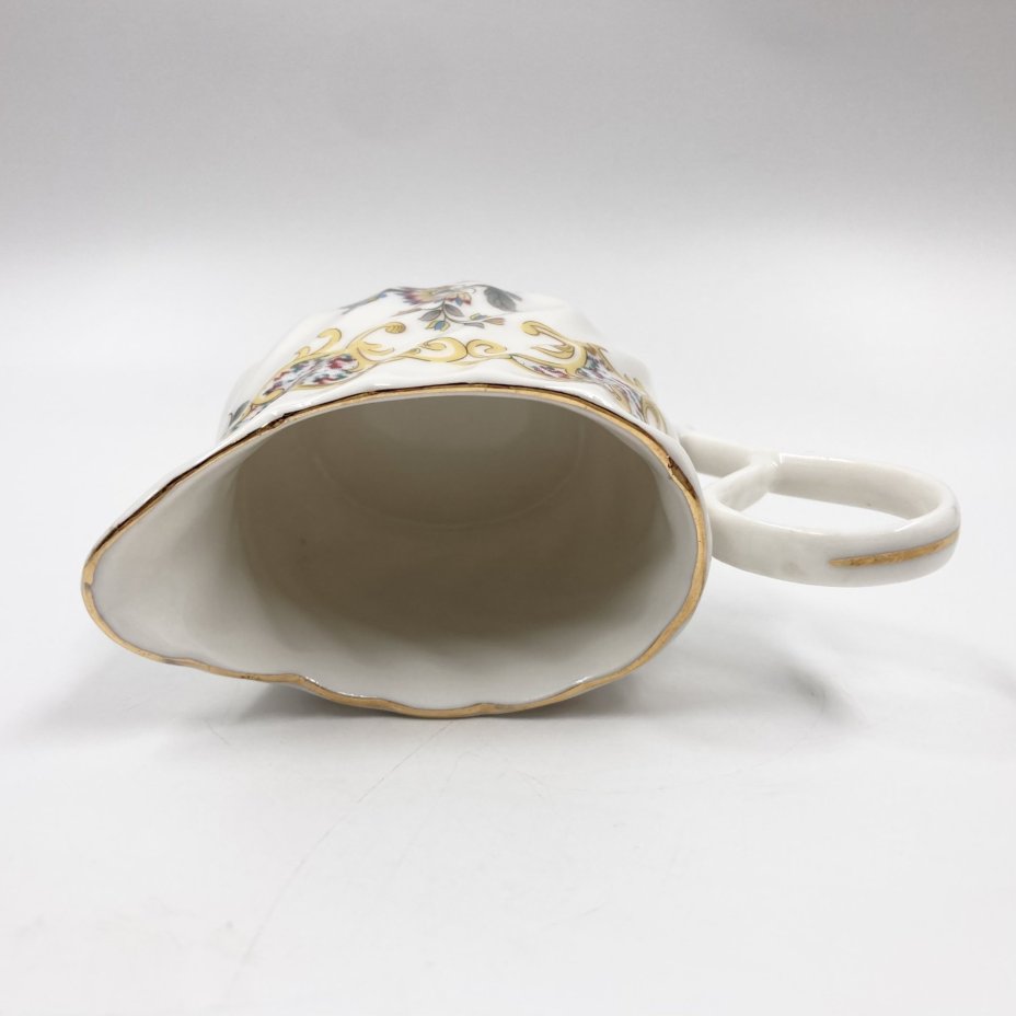 Молочник/сливочник с цветочным декором,  Bone China, фарфор, деколь, золочение, Китай, Китай