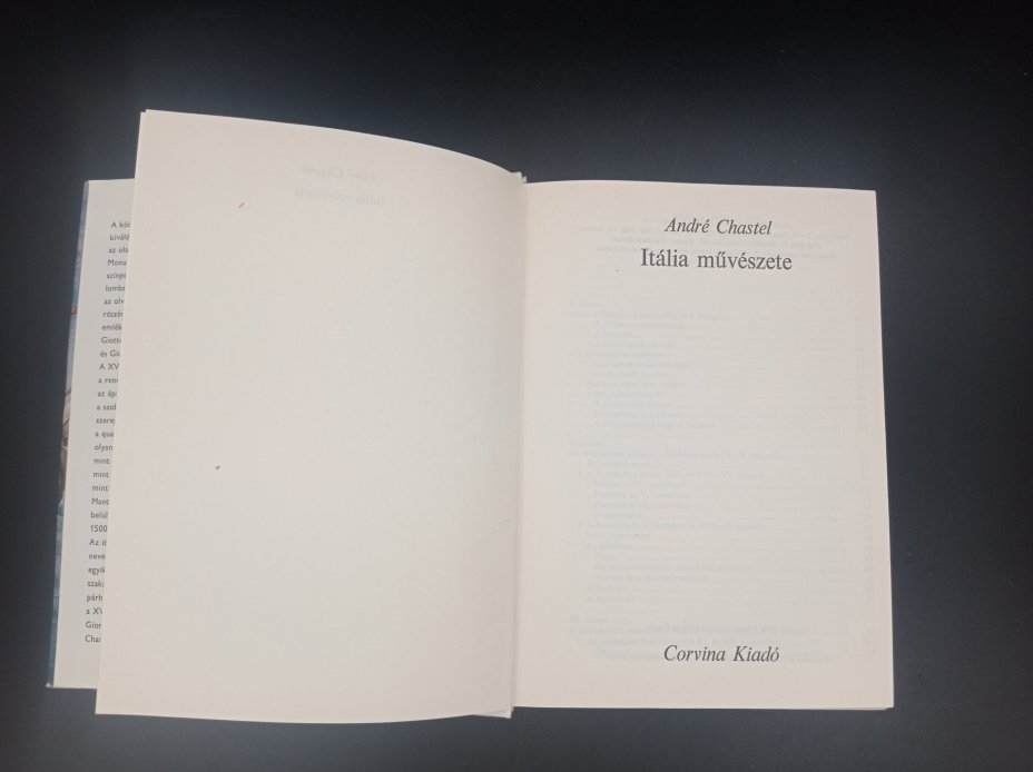 Книга  Андре Шастеля "Italia muveszete" ("Итальянское искусство"), Издательство «Corvina (Корвина)»