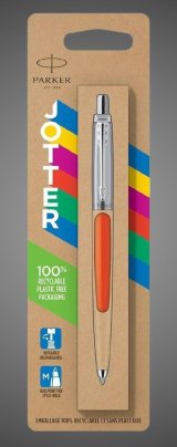Шариковая ручка Parker Jotter ORIGINALS ORANGE CT, стержень: Mblue ЭКО-УПАКОВКА, Металлы: нержавеющая сталь, пластик