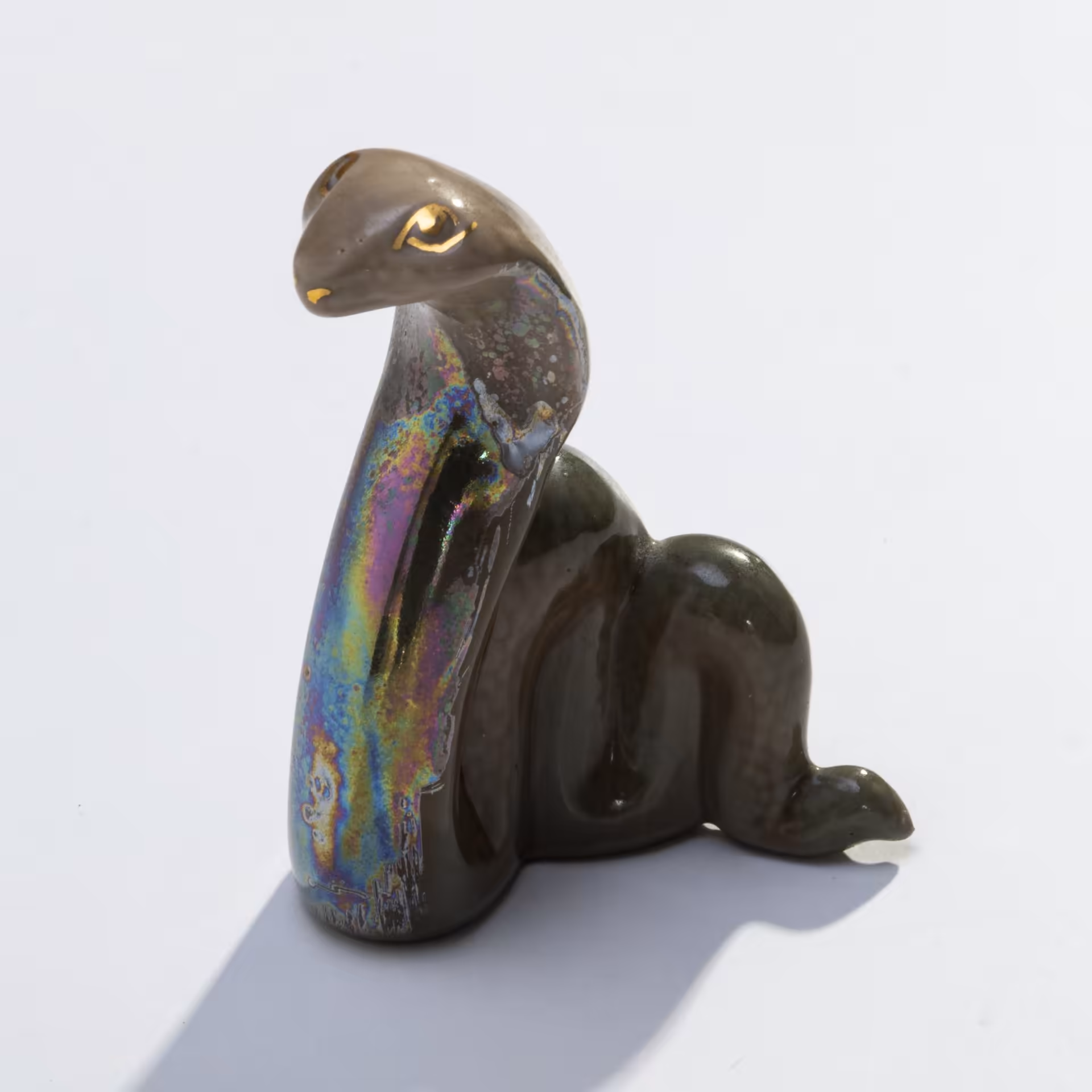 Статуэтка "Королевская кобра", фарфор, аэрография, люстр, СССР, 1970-1990 гг.