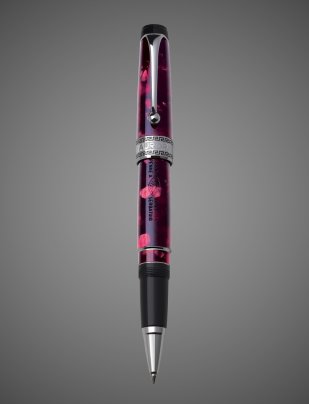 Ручка-роллер Aurora Optima Auroloide Variegated Burgundy CT, в подарочной коробке, Лаки и смолы: смола, хром