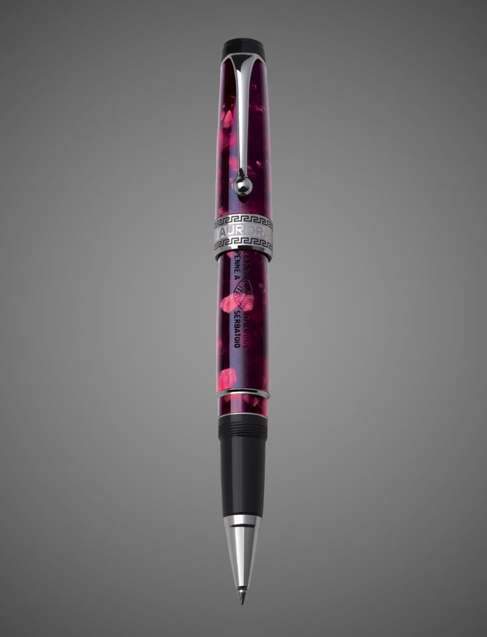 Ручка-роллер Aurora Optima Auroloide Variegated Burgundy CT, в подарочной коробке, Лаки и смолы: смола, хром