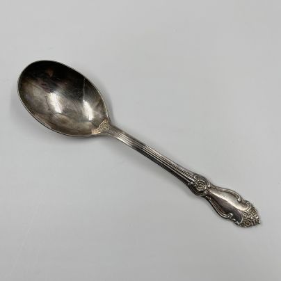 Ложка салатная "Серебряная роза", мНЦ (медь-никель-цинк), Кольчугинский завод цветных металлов, СССР, 1970-1990 гг.