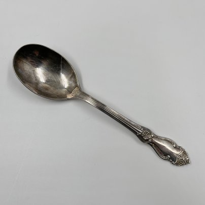 Ложка салатная "Серебряная роза", мНЦ (медь-никель-цинк), Кольчугинский завод цветных металлов, СССР, 1970-1990 гг., Кольчугинский завод цветных металлов
