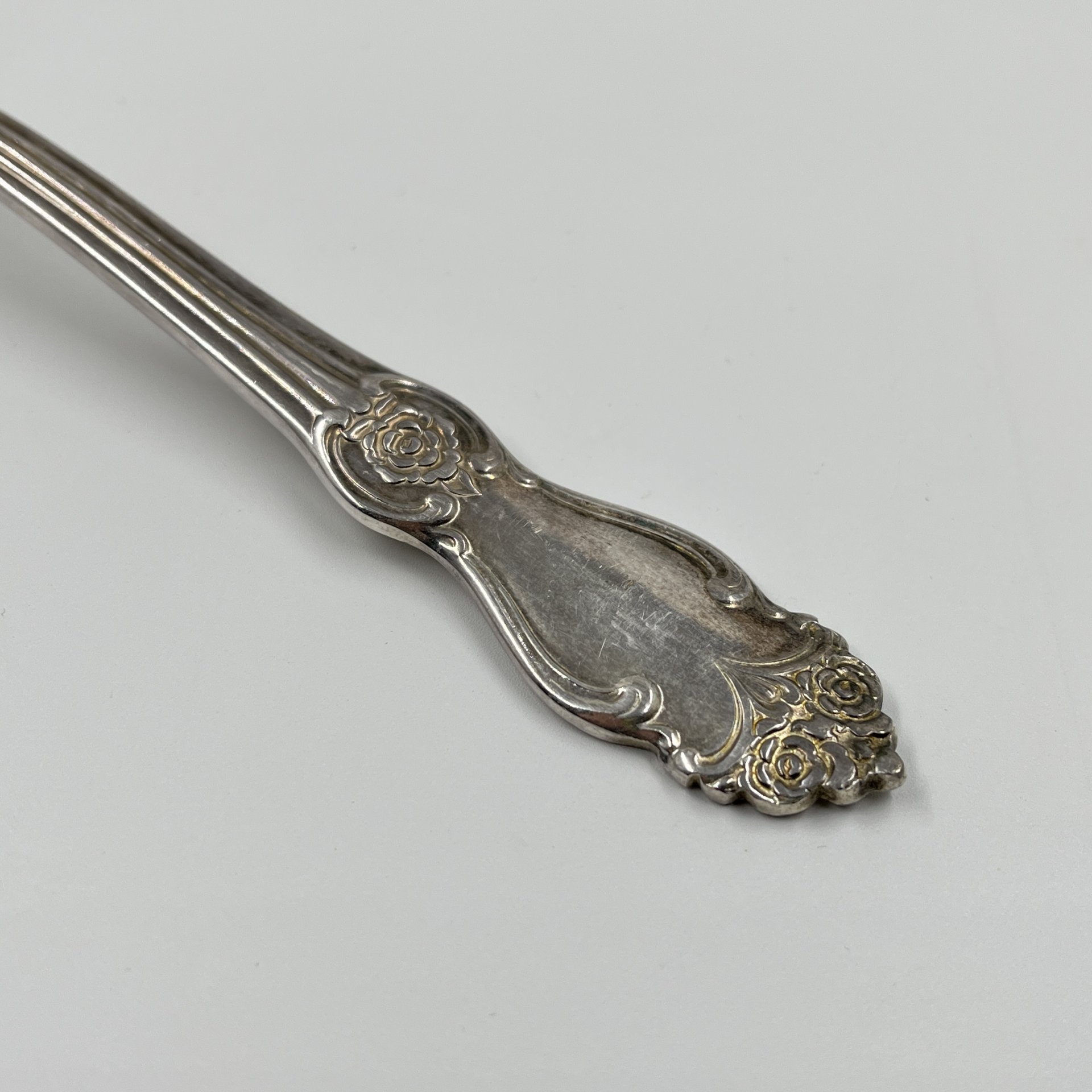 Ложка салатная "Серебряная роза", мНЦ (медь-никель-цинк), Кольчугинский завод цветных металлов, СССР, 1970-1990 гг., Кольчугинский завод цветных металлов