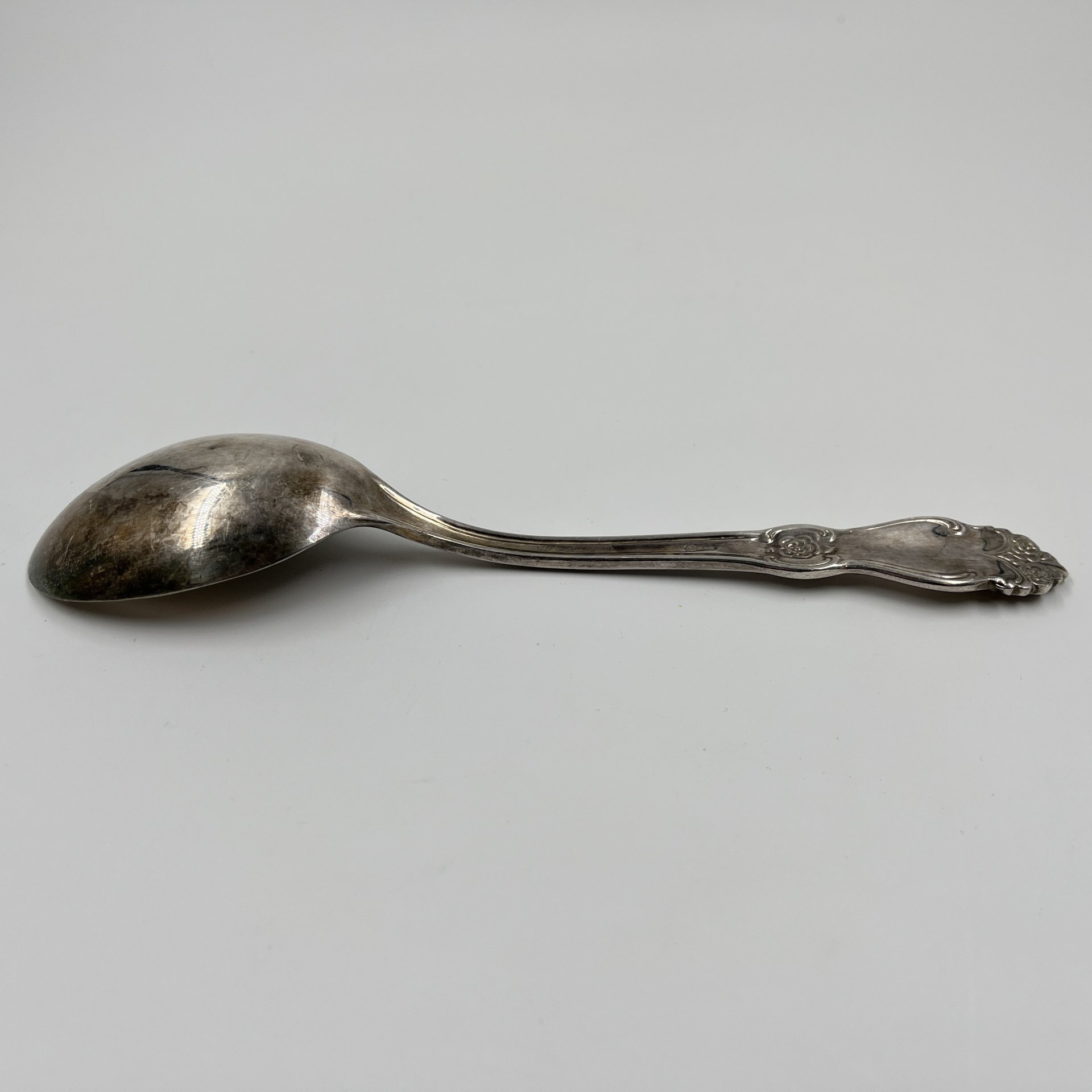 Ложка салатная "Серебряная роза", мНЦ (медь-никель-цинк), Кольчугинский завод цветных металлов, СССР, 1970-1990 гг., Кольчугинский завод цветных металлов